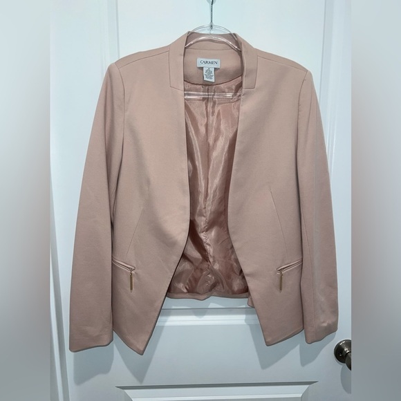Carmen Marc Valvo Mauve Pink Blazer Size 10 - Picture 1 of 8